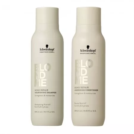 Schwarzkopf BlondMe Bond Repair, zestaw wzmacniająco-nawilżający włosy blond, szampon + odżywka