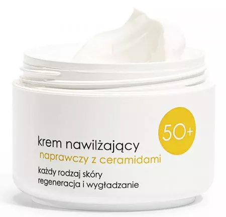 Ziaja 50+, nawilżający krem naprawczy z ceramidami, 50ml