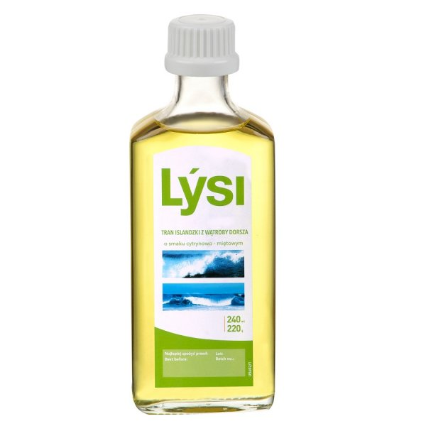 Lysi Tran islandzki o smaku cytrynowo-miętowym 240ml