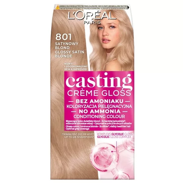 L'Oreal Paris Casting Crème Gloss Farba do włosów 801 Satynowy blond