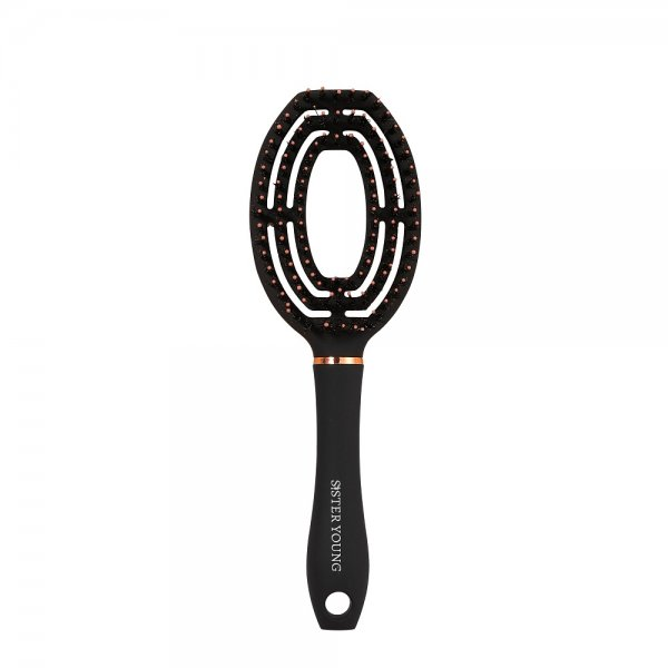 Sister Young Coco Hair Brush szczotka do włosów z włosiem dzika Black