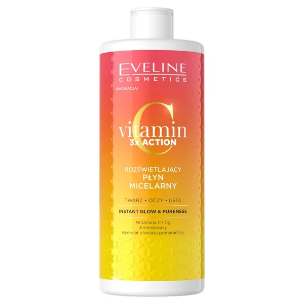 Eveline Vitamin C 3x Action, rozświetlający płyn micelarny, 500ml