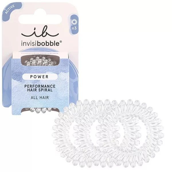 Invisibobble Power Active gumka do włosów spiralna Crystal Clear 3szt.