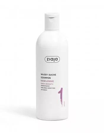 Ziaja Włosy roślinnie pielęgnujemy, owoc granatu, szampon nawilżenie, 400ml