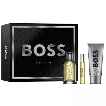Hugo Boss Bottled zestaw woda toaletowa spray 100ml + woda toaletowa spray 10ml + żel pod prysznic 100ml (M)