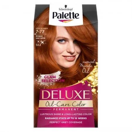 Schwarzkopf Palette Deluxe Oil-Care Color farba do włosów trwale koloryzująca z mikroolejkami 562 (7-77) Intensywna Lśniąca Miedź