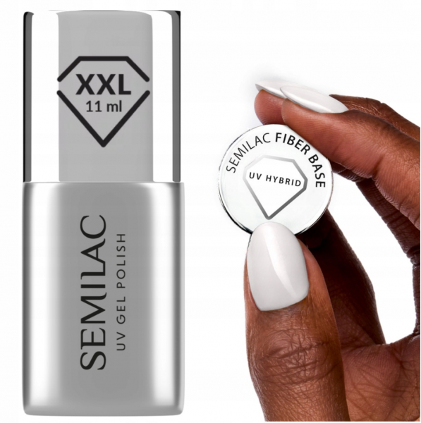 Semilac UV Gel Fiber Base, baza żelowa hybrydowa do paznokci, 11ml