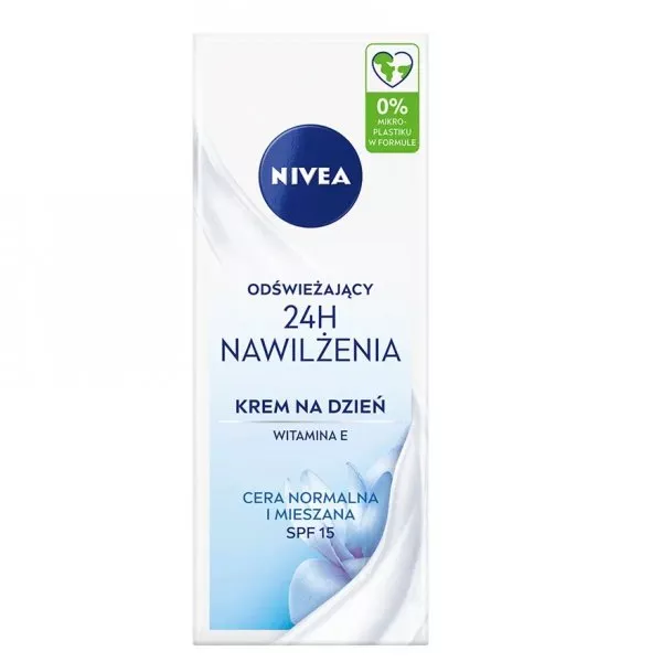Nivea 24H Nawilżenia odświeżający krem na dzień cera normalna i mieszana SPF15 50ml