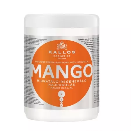 Kallos KJMN Mango wzmacniająca maska do włosów z olejkiem z mango 1000ml