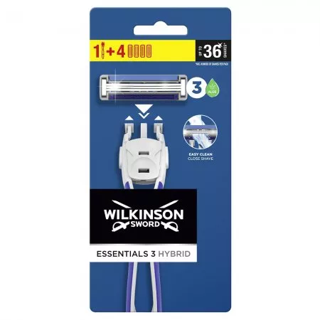 Wilkinson Essentials 3 Hybrid maszynka do golenia dla mężczyzn i 4 wkłady