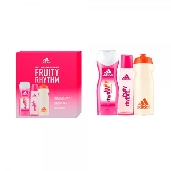 Adidas Fruity Rhythm zestaw woda toaletowa spray 75ml + żel pod prysznic 250ml + bidon (W)