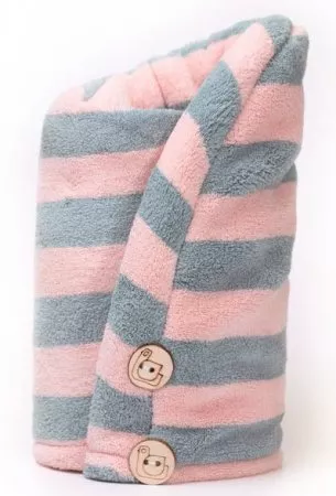 Trust My Sister, ręcznik do włosów z mikrofibry, różowo-szary