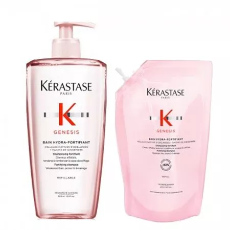 Kerastase Genesis, zestaw przeciw utracie gęstości włosów, kąpiel 500ml + refill 500ml