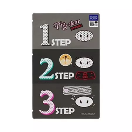 Holika Holika Pig Clear 3-step Kit Strong, plastry oczyszczające na nos