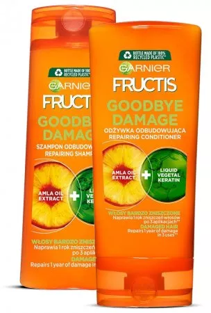 Garnier Fructis Goodbye Damage, odbudowujący zestaw do włosów, odżywka + szampon