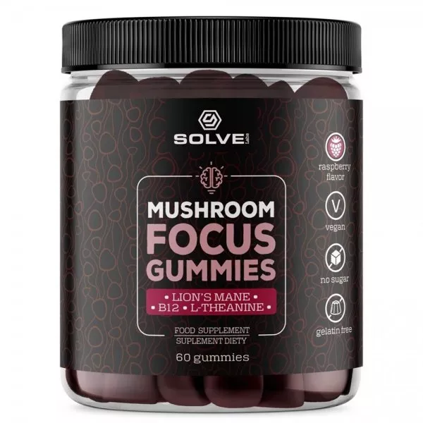 Solve Labs Mushroom Focus Gummies suplement diety w żelkach 60szt