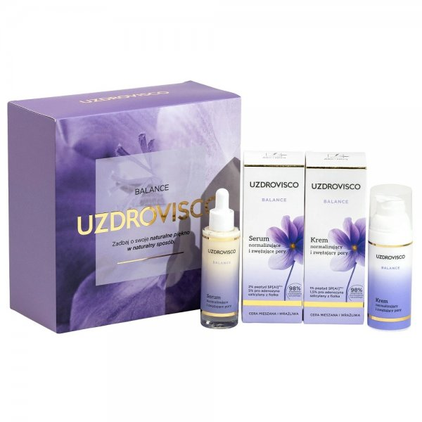 Uzdrovisco Balance zestaw krem normalizujący 50ml + serum normalizujące 30ml