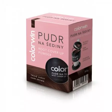 Colorwin Puder kryjący odrost i zwiększający objętość włosów Ciemny Brąz 3.2g