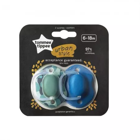 Tommee Tippee Urban smoczek uspokajający dla dzieci 6-18m Boy 2szt