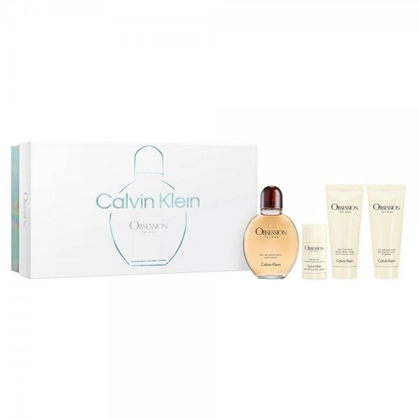 Calvin Klein Obsession for Men zestaw woda toaletowa spray 125ml + żel pod prysznic 100ml + dezodorant sztyft 75g + balsam do goleniu 100ml (M)