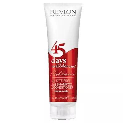 Revlon 45 Days, szampon i odżywka 2w1, odświeżenie koloru, Brave Reds - czerwony, 275ml