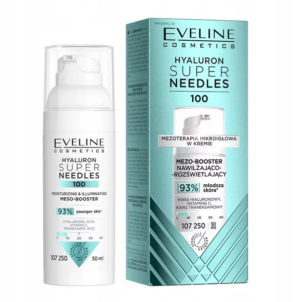 Eveline Cosmetics Hyaluron Super Needles 100 mezo-booster nawilżająco-rozświetlający 50ml