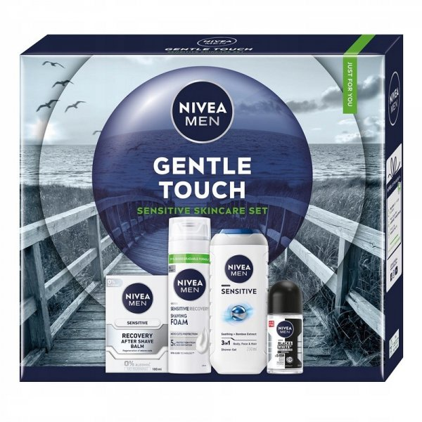 Nivea Men Gentle Touch zestaw pianka do golenia 200ml + balsam po goleniu 100ml + żel pod prysznic 3w1 250ml + antyperspirant roll-on 50ml (M)
