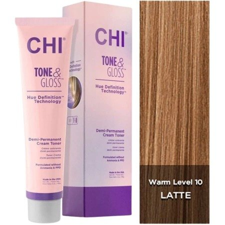CHI Tone & Gloss, toner do włosów, Latte, 85g