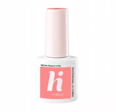 hi hybrid, lakier hybrydowy, 5ml, #116 Neon Peach