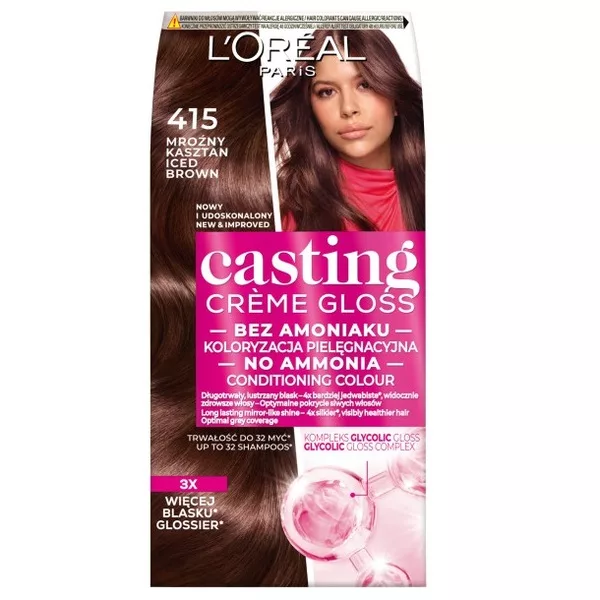 L'Oreal Paris Casting Crème Gloss Farba do włosów 415 Mroźny kasztan