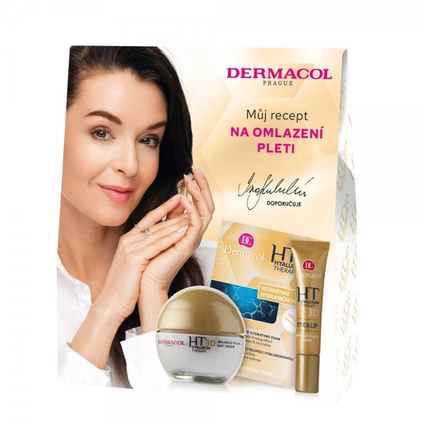 Dermacol Hyaluron Therapy zestaw remodelujący krem na dzień 50ml + krem remodelujący okolice oczu i ust 15ml + maska intensywnie nawilżająca 2x8g