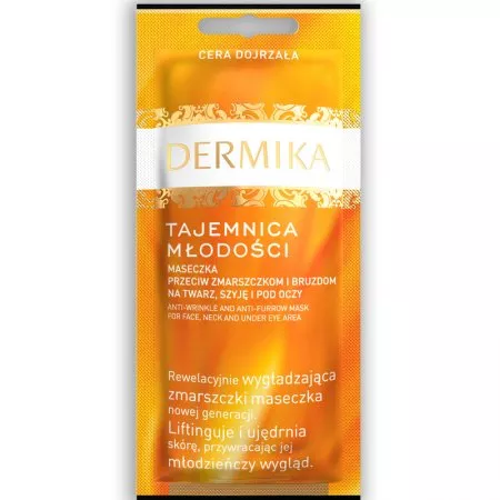 Dermika maseczka do twarzy, przeciw zmarszczkom, Tajemnica Młodości, saszetka 10ml