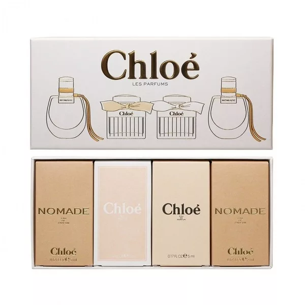 Chloe Les Parfums zestaw Nomade woda toaletowa 5ml + Rose Tangerine woda toaletowa 5ml + Chloe woda perfumowana 5ml + Nomade woda perfumowana 5ml (W)