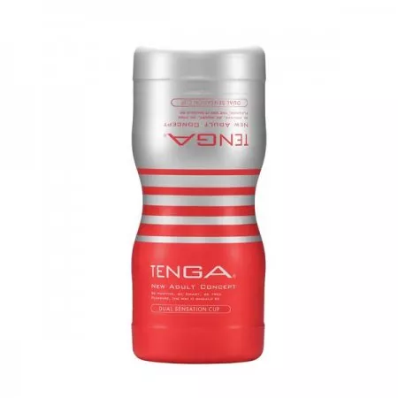 Tenga Dual Sensation Cup jednorazowy masturbator z dwoma otworami Medium