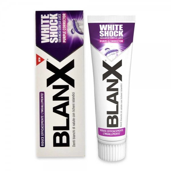 BlanX White Shock Purple Corrector wybielająca pasta do zębów neutralizująca żółte odcienie 75ml