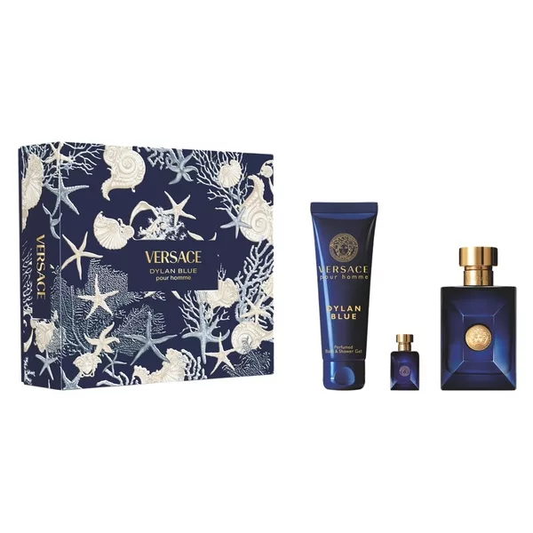 Versace Pour Homme Dylan Blue zestaw woda toaletowa spray 100ml + żel pod prysznic 150ml + miniatura wody toaletowej 5ml (M)