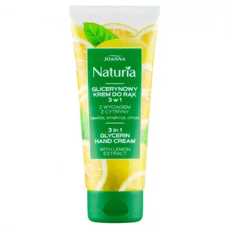 Joanna Naturia Glicerynowy krem do rąk 3 w 1 z wyciągiem z cytryny 100 g