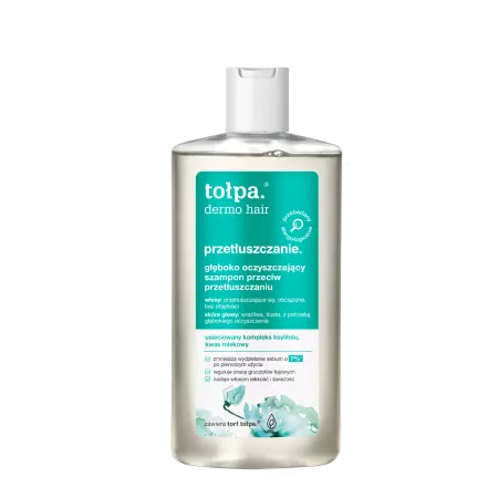 Tołpa Dermo Hair, przetłuszczanie głęboko oczyszczający szampon przeciw przetłuszczaniu, 250ml