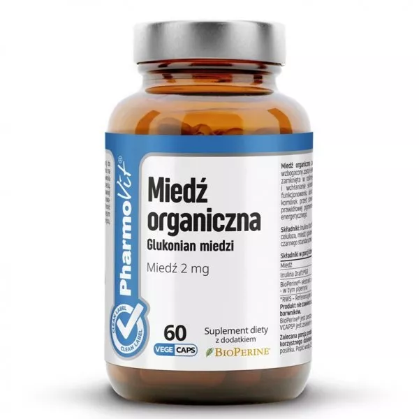 Pharmovit Miedź Organiczna glukonian miedzi suplement diety 60 kapsułek