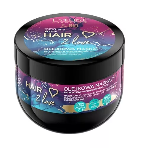 Eveline Cosmetics Hair 2 Love olejkowa maska do włosów wysokoporowatych 300ml