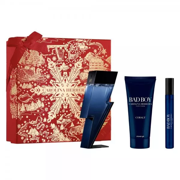 Carolina Herrera Bad Boy Cobalt zestaw woda perfumowana spray 100ml + żel pod prysznic 100ml + woda perfumowana spray 10ml (M)