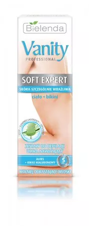 Bielenda Vanity Soft Expert Zestaw Do Depilacji Ultra Nawilżający Ciało, Bikini Krem, 100ml