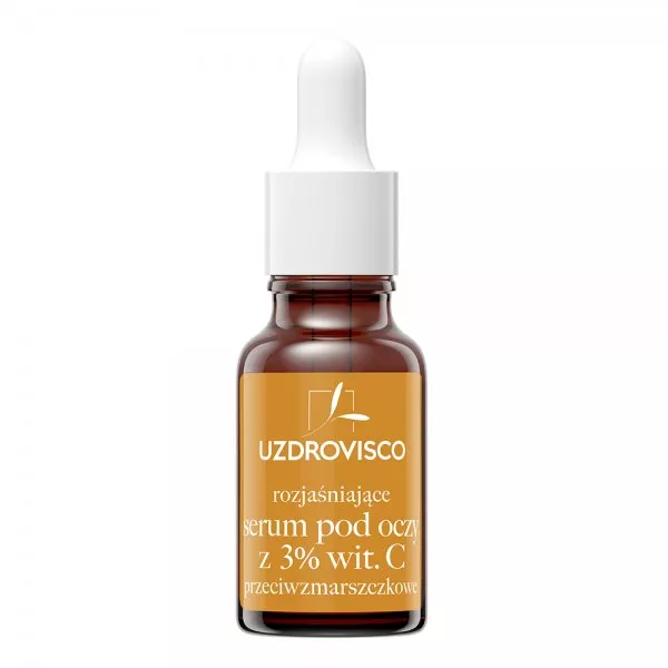 Uzdrovisco Świetlik rozjaśniające serum pod oczy z 3% wit.c przeciwzmarszczkowe 15ml