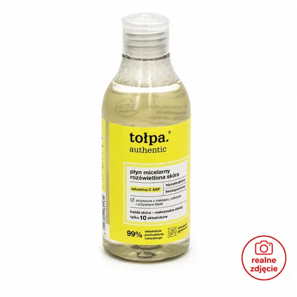 Tołpa Authentic, płyn micelarny rozświetlona skóra, 300ml - lekko ułamane zamknięcie