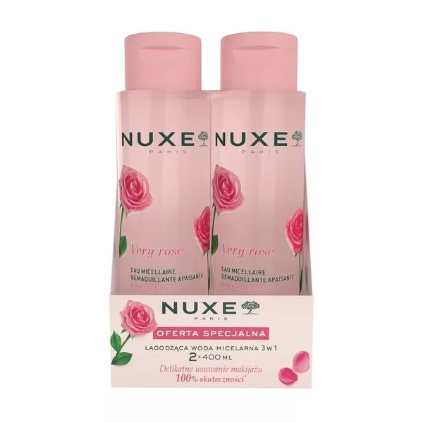 Nuxe Very Rose łagodząca woda micelarna 2x400ml