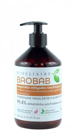 Bioelixire Vegan, odżywka nawilżająca z baobabem, 500ml
