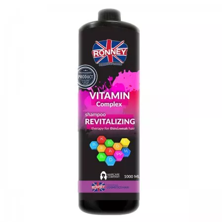 Ronney Professional Shampoo Vitamin Complex Revitalizing Therapy, Szampon rewitalizujący do włosów cienkich i osłabionych 1000ml