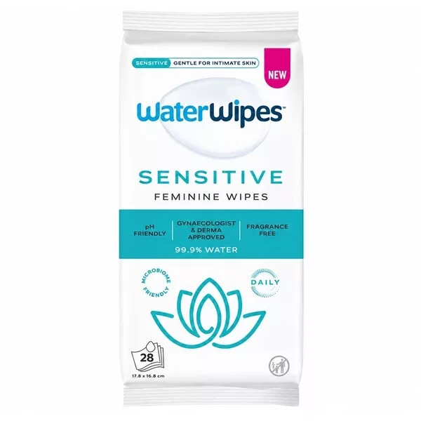 WaterWipes Sensitive Feminine Wipes chusteczki do higieny intymnej dla skóry wrażliwej 28szt.