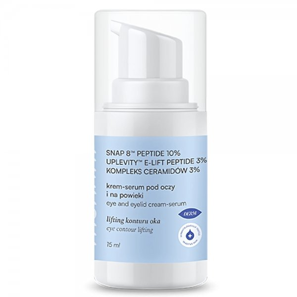 Mohani Liftingująco-ujędrniające serum-krem pod oczy i na powieki z peptydami i ceramidami 15ml