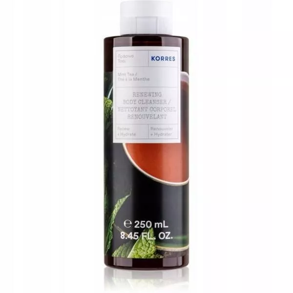 Korres Mint Tea, odświeżający żel po prysznic do mycia ciała, 250ml